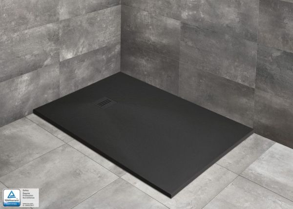 Kyntos F Black прямоугольный поддон из литьевого камня